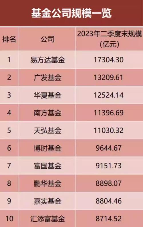 2025基金公司资产管理规模排名_基金公司资产排行榜前十名_资产管理排名前十基金公司