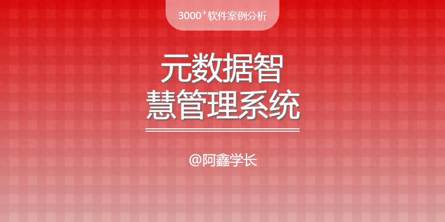 元数据智慧管理系统开发_企业级数据分析软件_大数据 元数据管理