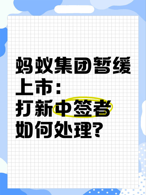 蚂蚁集团中签者怎么办_蚂蚁集团科创板上市暂缓_中签后多久上市